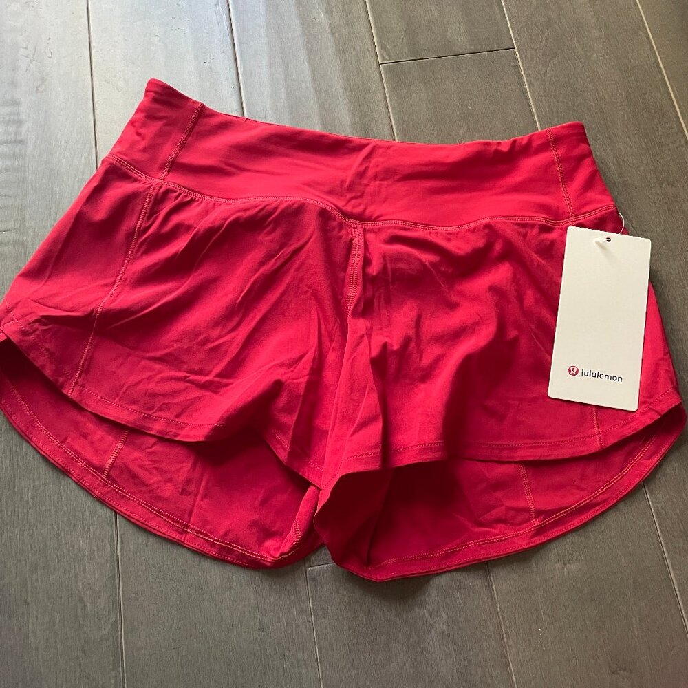 Lululemon Speed Up Mid-Rise Lined Short 4" Size 6 Red